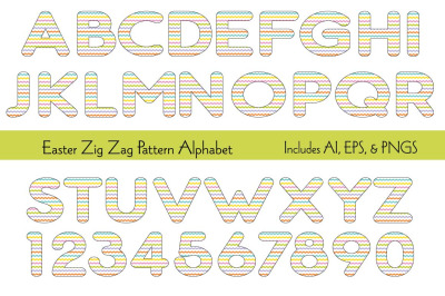 Colorful Zig Zag Pattern Alphabet