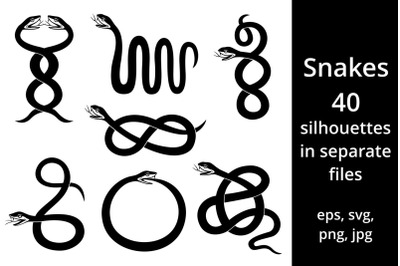 Snake Silhouettes SVG Collection