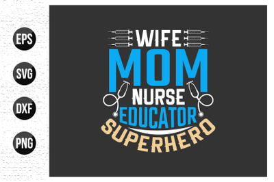 Nurse typographic slogan design vector.