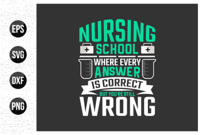 Nurse typographic slogan design vector.