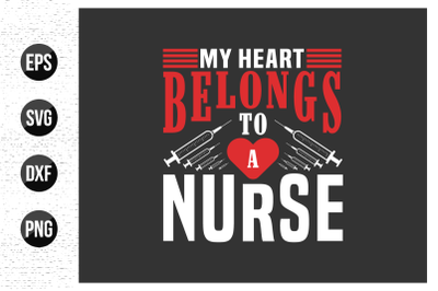 Nurse typographic slogan design vector.