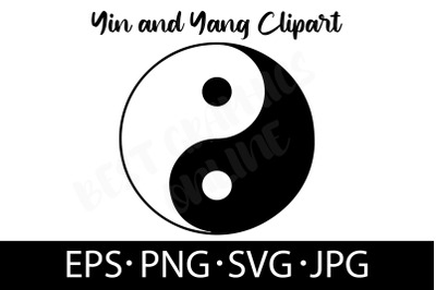 Yin and Yang Symbol Silhouette EPS SVG PNG JPG Yin Yang SVG