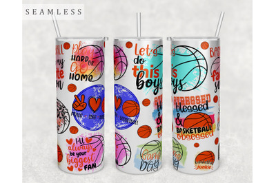 Basketball Quotes Tumbler Wrap, 20 Oz Skinny Tumbler Basketball Saying