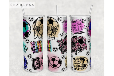 Soccer Quotes Tumbler Wrap, 20 Oz Skinny Tumbler Soccer Sayings PNG