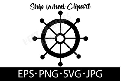 Ship Wheel Silhouette Vector EPS SVG PNG JPG Nautical SVG