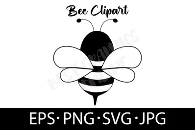 Bee Silhouette Vector EPS SVG PNG JPG Honey Bee Illustration