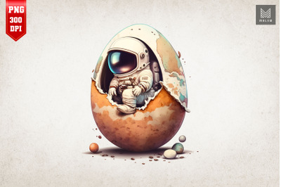 Cute Astronaut Easter Watercolor 4