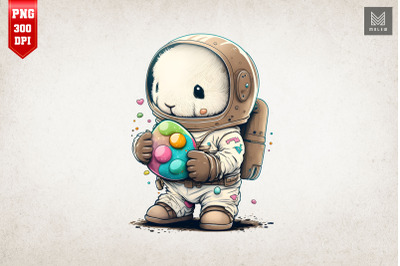 Cute Astronaut Rabbit Easter 3