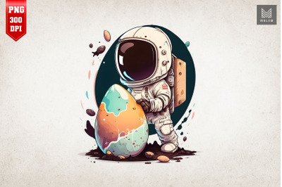 Cute Astronaut Easter Watercolor 10