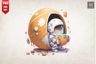 Cute Astronaut Easter Watercolor 13