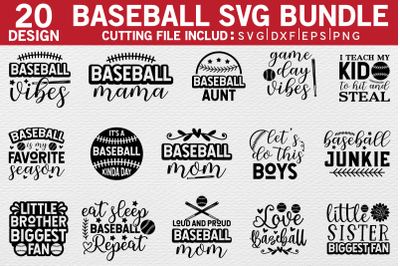 20 Baseball Quotes SVG Bundle