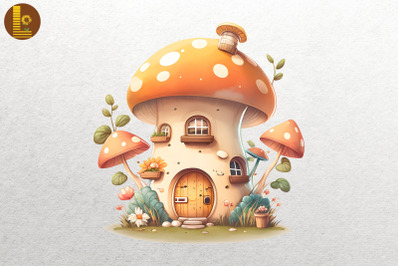 Watercolor Mushroom House 9