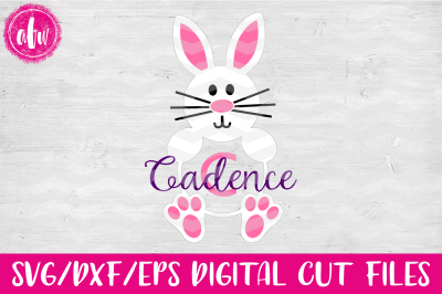 Monogram Bunny -  SVG&2C; DXF&2C; EPS Digital Cut Files