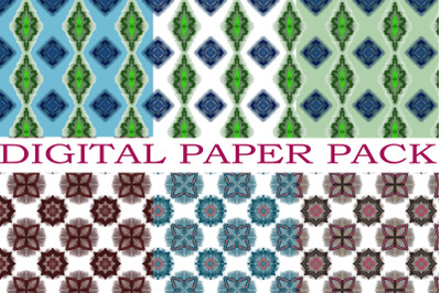 seamless trendy color traditional ikat pattern design bundle