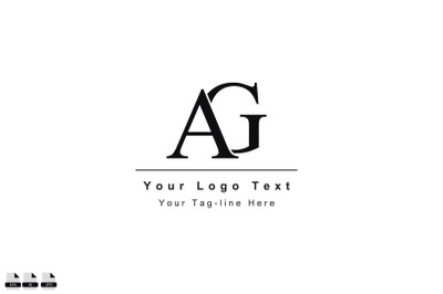 letter ag ga design icon template