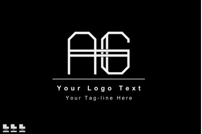 elegant ag ga initial logo template name