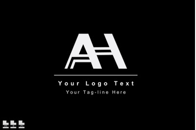 initial AH HA A H initial based letter icon logo