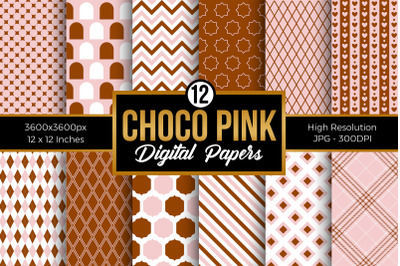 Pink and Chocolate Digital Papers