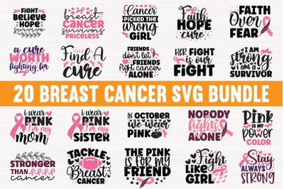 Breast Cancer Quotes SVG Bundle