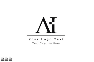 AI or IA letter logo. Unique attractive creative modern initial AI IA