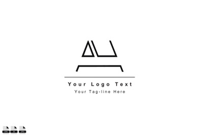 letter ah ha design icon template