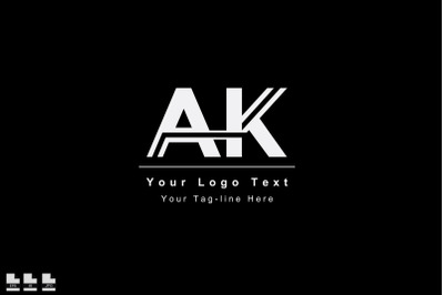 elegant ak ka initial logo design template