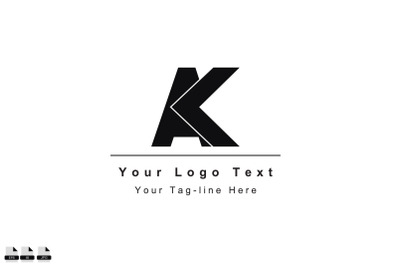 AK or KA letter logo initial design