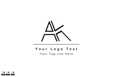 initial AK KA A K initial based letter icon logo