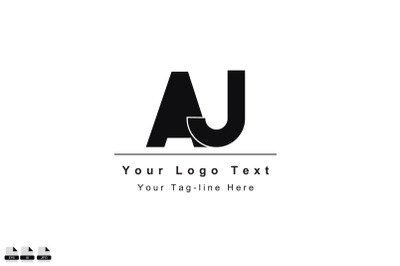 AJ JA A J initial based letter icon logo