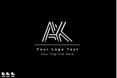 initial ak ka design icon template