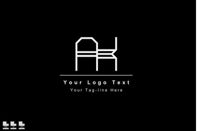 elegant ak ka letter logo template icon