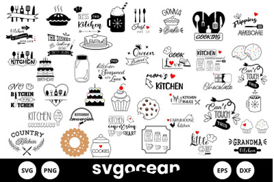 Kitchen SVG Bundle | Clipart | Silhouette | Cut Files