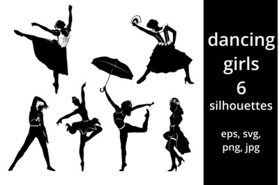 Dancing Girls Silhouettes SVG
