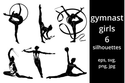 Gymnast Girls Silhouettes SVG