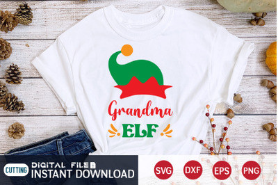 Funny Christmas Grandma Elf SVG