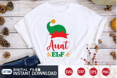 Funny Christmas Aunt Elf SVG