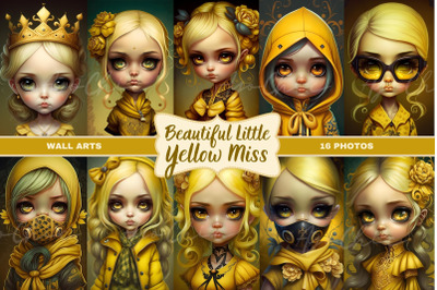 Cute Yellow Doll Girls Wall Art