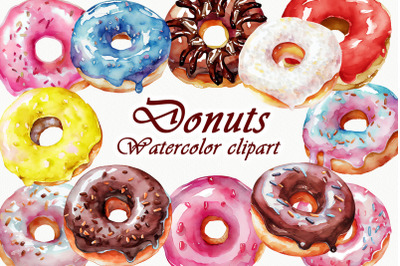 Donuts Watercolor Clipart