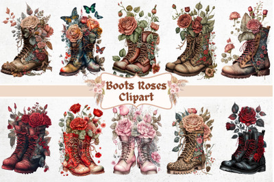 Floral Boots Clipart for Sublimation, Tshirt Design