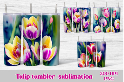 Spring flowers tumbler wrap | Tulip tumbler sublimation