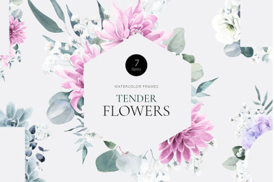 Tender Flowers Watercolor Frames