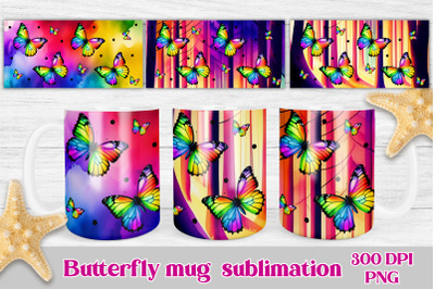 Butterfly mug sublimation | Mug sublimation wrap