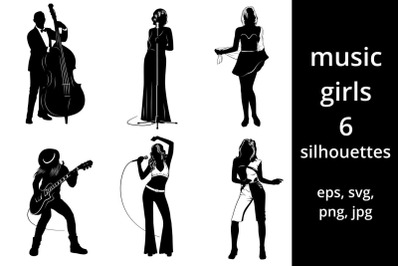 Music Girl Silhouettes