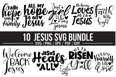 10 Jesus SVG Bundle, Christian SVG