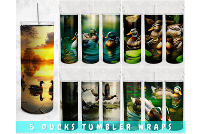 Ducks Tumbler Wraps Bundle&2C; 20 Oz Skinny Tumbler Duck Sublimation PNG