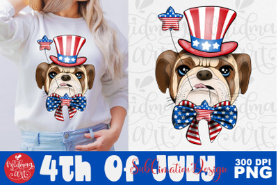 Patriotic dog png, 4th of july png sublimation design