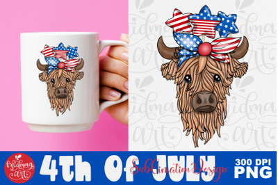 Patriotic heifer png, 4th of july png sublimation design