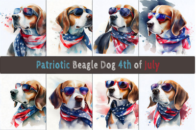 Patriotic Beagle Watercolor