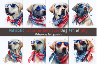 Patriotic Labrador Retriever Watercolor