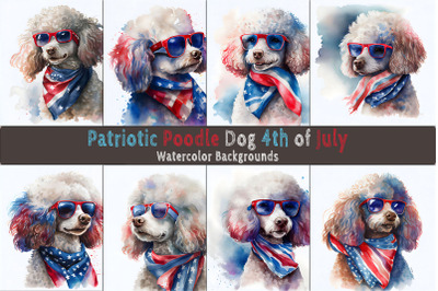 Patriotic Poodle Watercolor